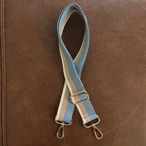 Blue and Cream Striped Bag Strap